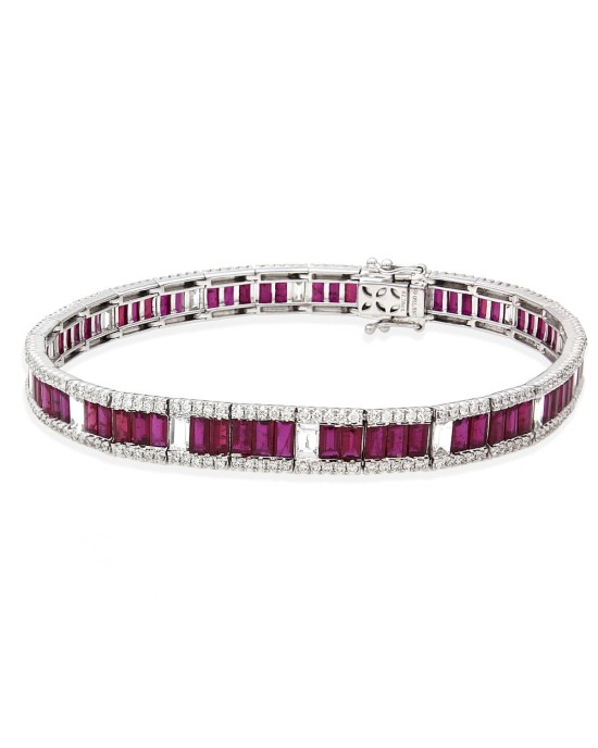 Alternating Ruby and Diamond bracelet